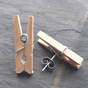 Small Wooden Peg Earrings