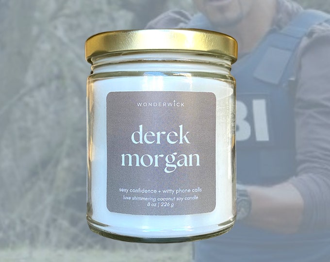 Smells Like Derek Morgan Candle - Soy Wax Candle - Scented Candle - Pop Culture Candle - Candle Gift