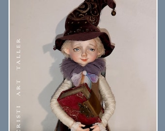 OOAK Fantasy Boy Interior Doll Little Wizard Philippe, Magical Forest collection