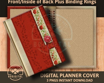 Digital Planner Cover, Goodnotes, Notebook, Goodnotes Cover, iPad app, Faux Fabric, Floral, Digital Book, Cover Download, iPad Planner
