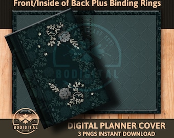 Planner Cover Set Digital Planner, Notebook Rings, Front and Back Covers, PNG Goodnotes, Goodnotes app, iPad Journal, Cover planning