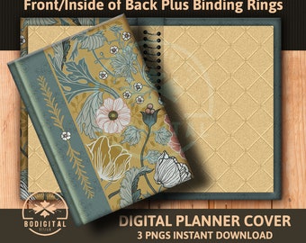 Capa do planejador digital, Goodnotes, Notebook, Goodnotes Cover, aplicativo para iPad, Têxtil vintage, livro digital, download de capa, PNG, iPad Planner