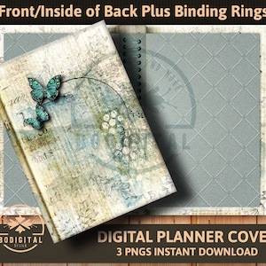 Digital Planner Cover, Goodnotes, Notebook, Goodnotes Cover Open, Butterfly, Nature, Digital Book, Cover Download, PNG, iPad Planner, Scraps