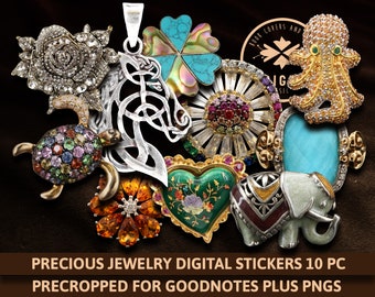 Digital Planner Stickers, Commercial Use Digital Stickers, Goodnotes Digital Stickers, Goodnotes Stickers, Journal Stickers, Jewel Stickers