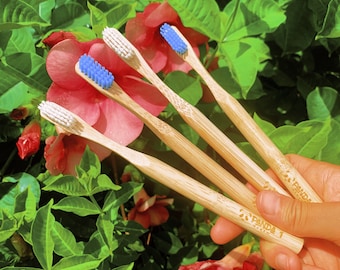Premium Bamboo Toothbrush- 4 Pack + BONUS 2 FREE TOOTHBRUSHES | Soft Plant-Based Bristles | Biodegradable | Eco-Friendly