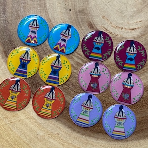 Indigenous Fancy Lady Epoxy Flat Back Cabs 1”