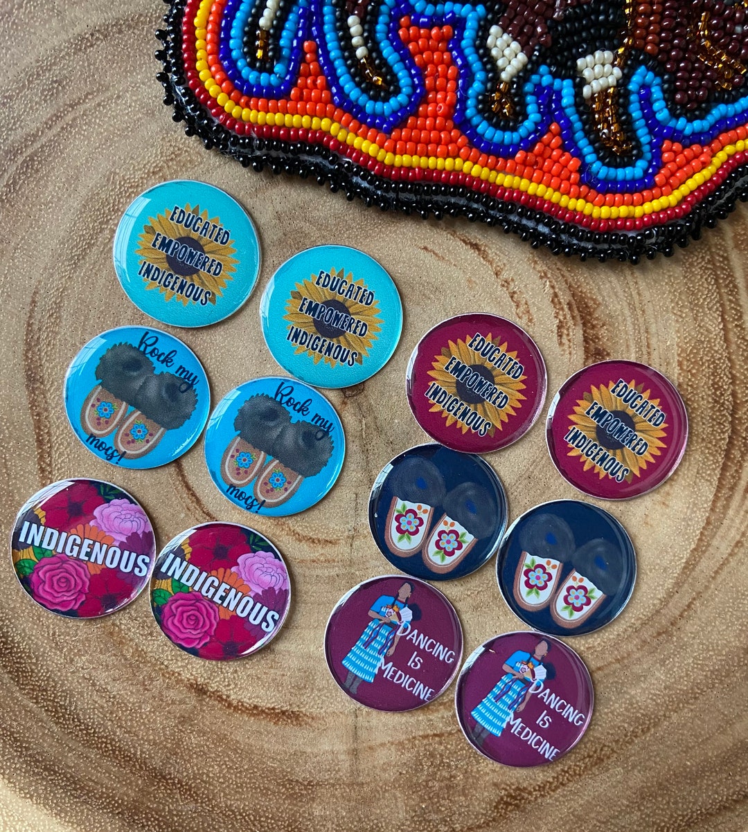 Indigenous Mixed Beading is Medicine Epoxy Flat Back Cabs 1 Etsy