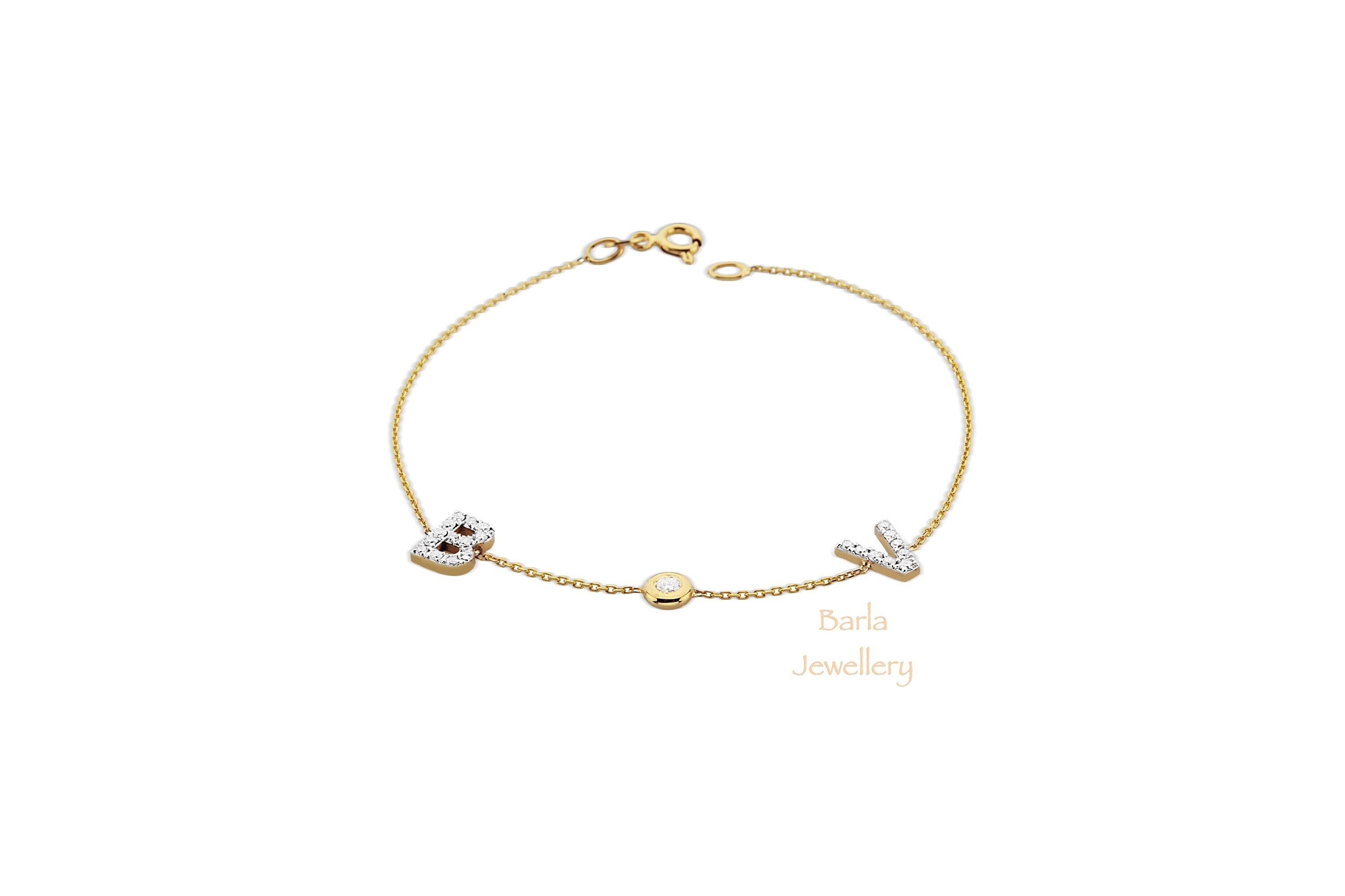 Initial diamond shop bracelet