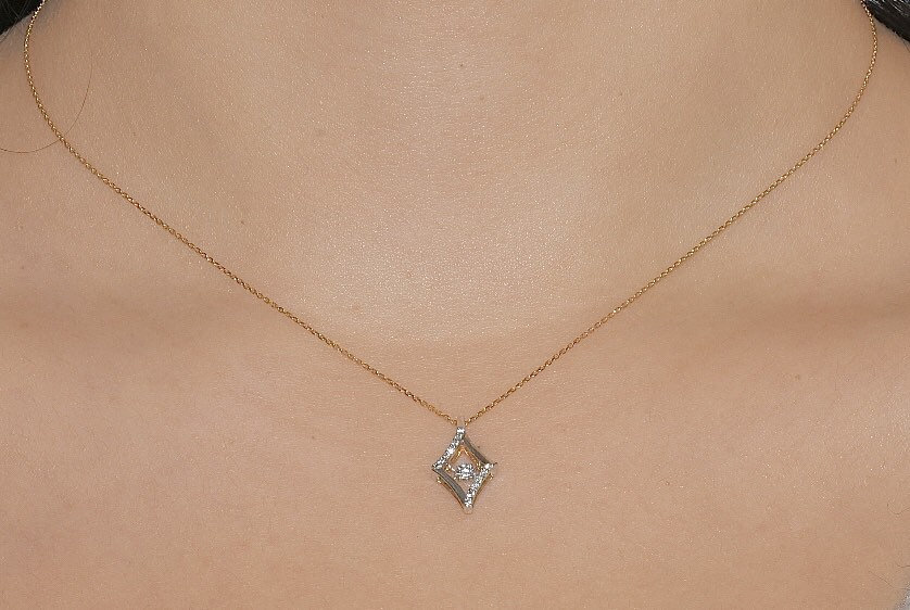 Diamond Necklace 14k Gold Necklace Solid Gold Dainty Etsy
