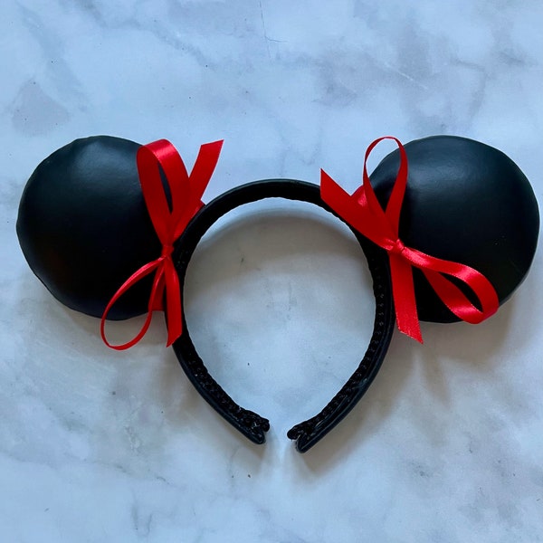 Leather Valentines Day Mouse Ears