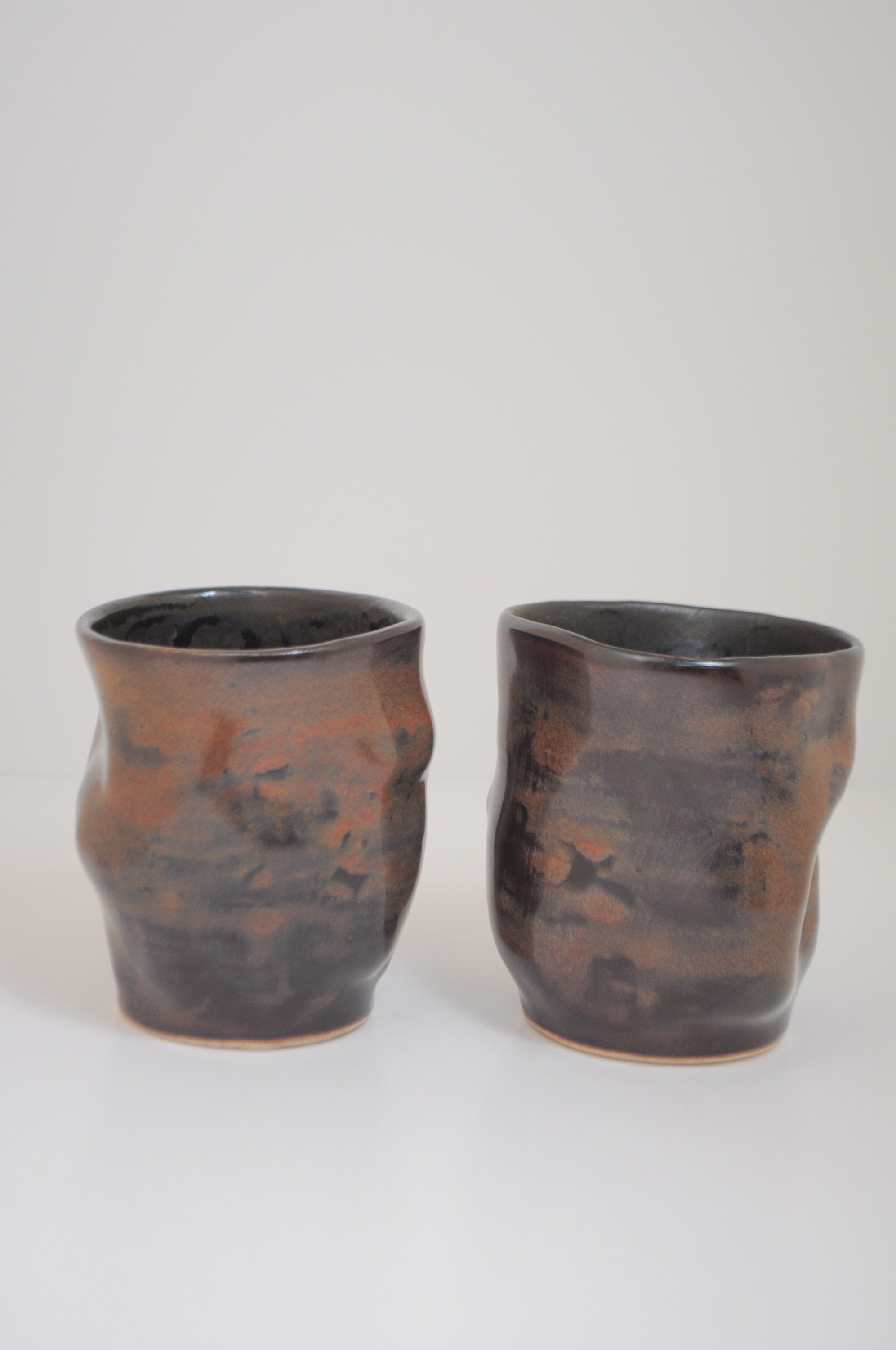 Pair of 2 Unique Handmade Ceramic Tumblers Etsy