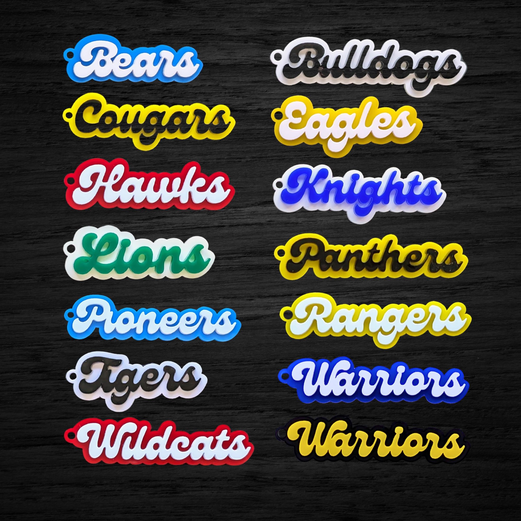 Layer Cursive Custom Double Layer Cursive Team Name Acrylic Earring Blanks, Stacked ...