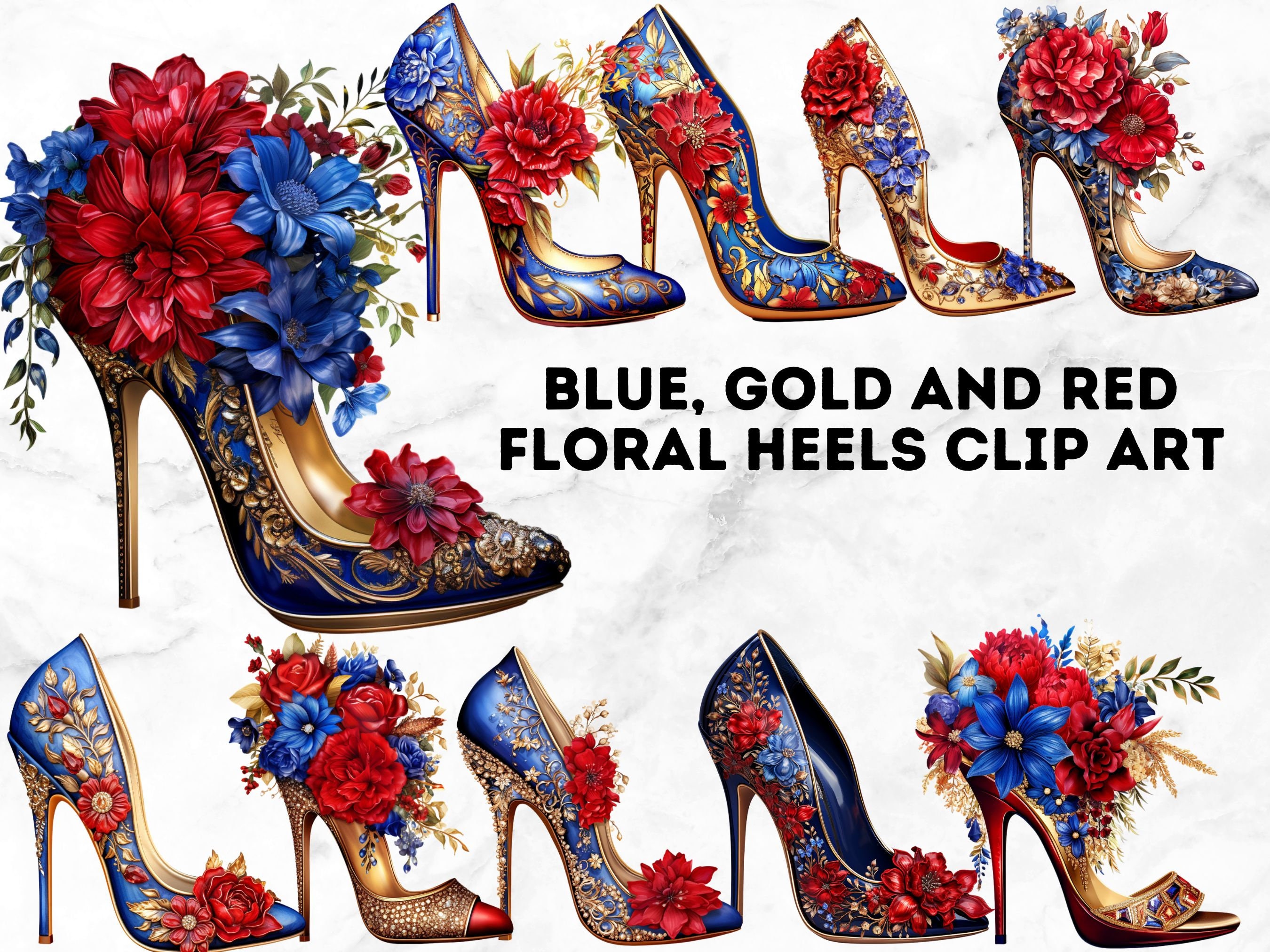 Blue Rose Bridal High Heel Shoes with Matching Purse - Online Furniture  Store - My Aashis