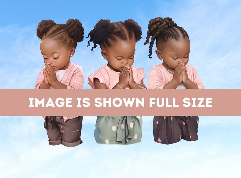 Little Black Girl Praying Clip Art Black Toddler Prayer Etsy UK