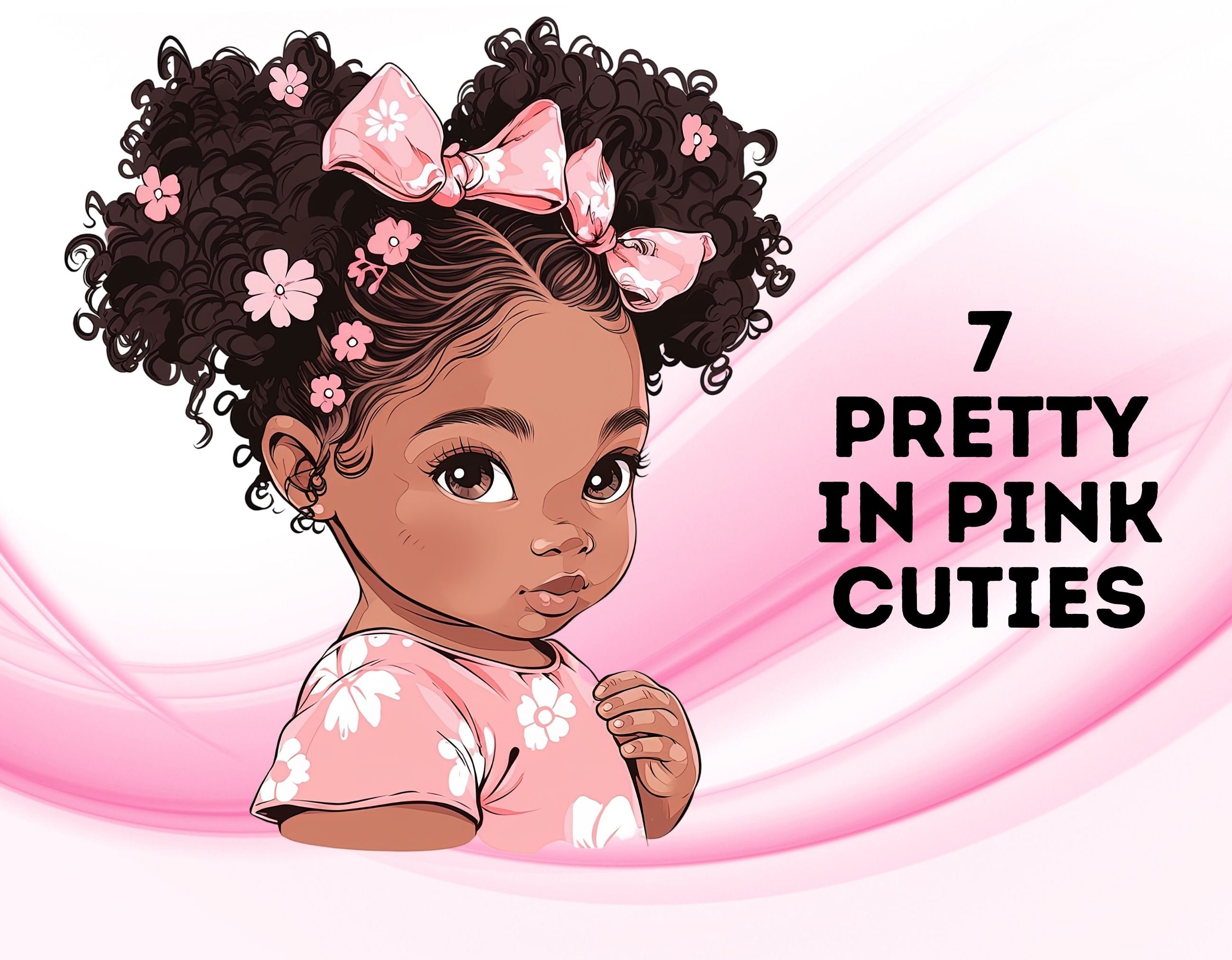 Little Black Girl Clip Art, Adorable African American Illustrations ...