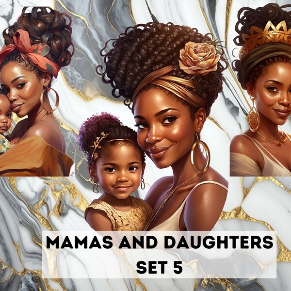 African American Mother and Daughter Png - Etsy
