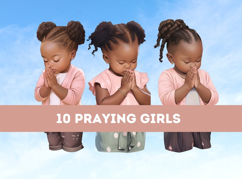 Little Black Girl Praying Clip Art Black Toddler Prayer Religious Pngs