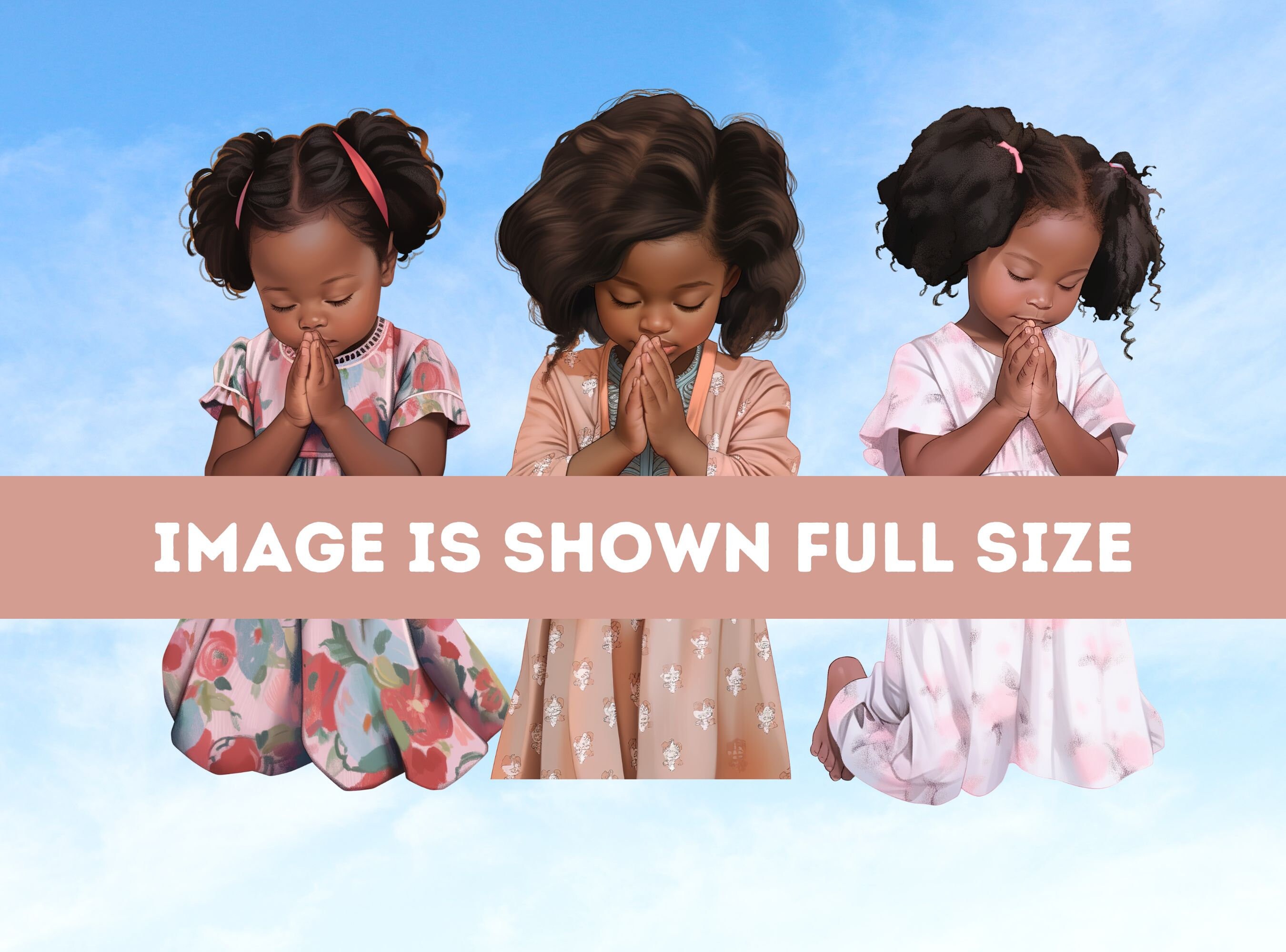 Little Black Girl Praying Clip Art Black Toddler Prayer Etsy