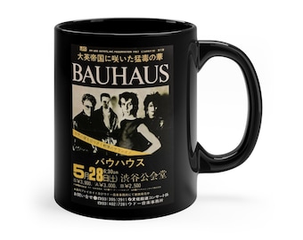 BAUHAUS - Black Mug 11oz, Peter Murphy, Japanese Gig Poster, Iconic Goth Rock Band