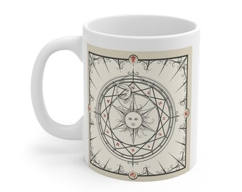 MAGIC CIRCLE- Coffee Tea Mug 11oz, Occult, Magick, Sorcery, Zodiac, ASTROLOGY