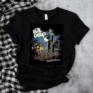 EVIL DEAD - Unisex Short Sleeve Tee, Graphic tshirt, Ash, Iconic Horror Film 1981