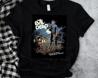 EVIL DEAD - Unisex Kurzarm T-Shirt, Grafik t-shirt, Ash, Kultiger Horrorfilm 1981