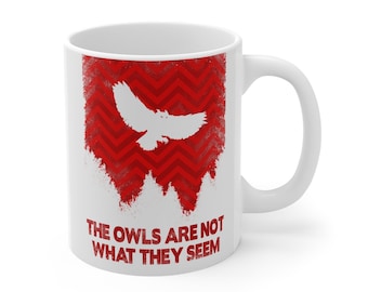 TWIN PEAKS- Coffee Mug 11oz The Owls Are Not What They Seem... David Lynch/Dale Cooper/Black Lodge/Red Room/Log Lady