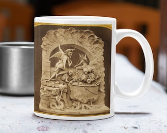 Les Diableries - Coffee Mug 11oz, El Diablo, Devil & Skeletons, Miniature Sculptures