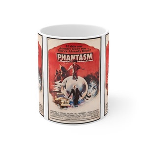 PHANTASM - Coffee Mug 11oz, The Tall Man, Classic Horror Film 1979, Thriller, Angus Scrimm, Movie Poster