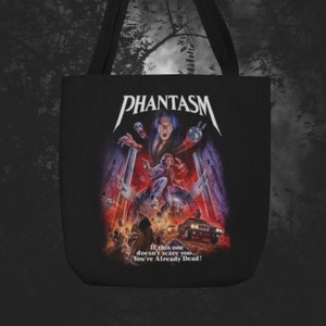 PHANTASM - Tote Bag, The Tall Man, Sphere, Classic 80&#39;s Horror Film, Eighties Movie