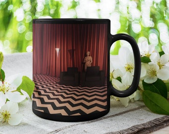 Red Room - 11oz Black Coffee Mug, Twin Peaks, Black Lodge, Dale Cooper
