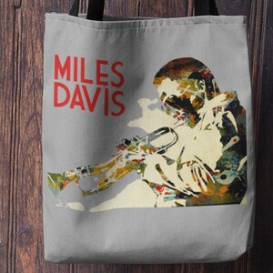 MILES DAVIS - AOP Tote Bag, Jazz Icon, Kind of Blue, Trumpeter, Musician 14x14&quot;16x16&quot;18x18&quot;