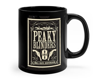 PEAKY BLINDERS - Black Coffee Mug 11oz, Est 1919 Birmingham, England, Shelby Brothers