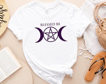 Blessed Be - Unisex Short Sleeve Tee, Wiccan Apparel, Pentacle, Witch, Wicca