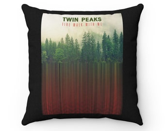 Twin Peaks Fire Walk With Me-Spun Polyester Square Pillow, David Lynch, Laura Palmer, Dale Cooper