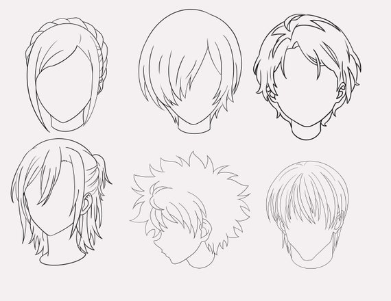 30 Anime Hair Stampsprocreate Stampsanime Hairstyles -  Israel