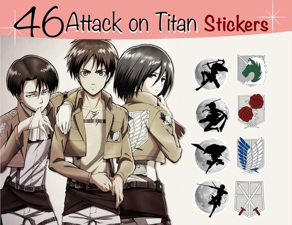 46 Attack on titan stickers png anime stickers. | Etsy España