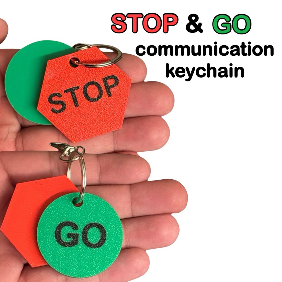 Stop and Go Communication Keychain | Red / Green Support Tags ...