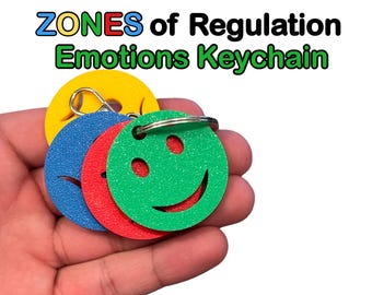 The Original Zones of Regulation Keychain – 4 Colour Coded Mood Discs | Emotional Regulation Tool for Kids & Adults | Autism Tool/Accessory