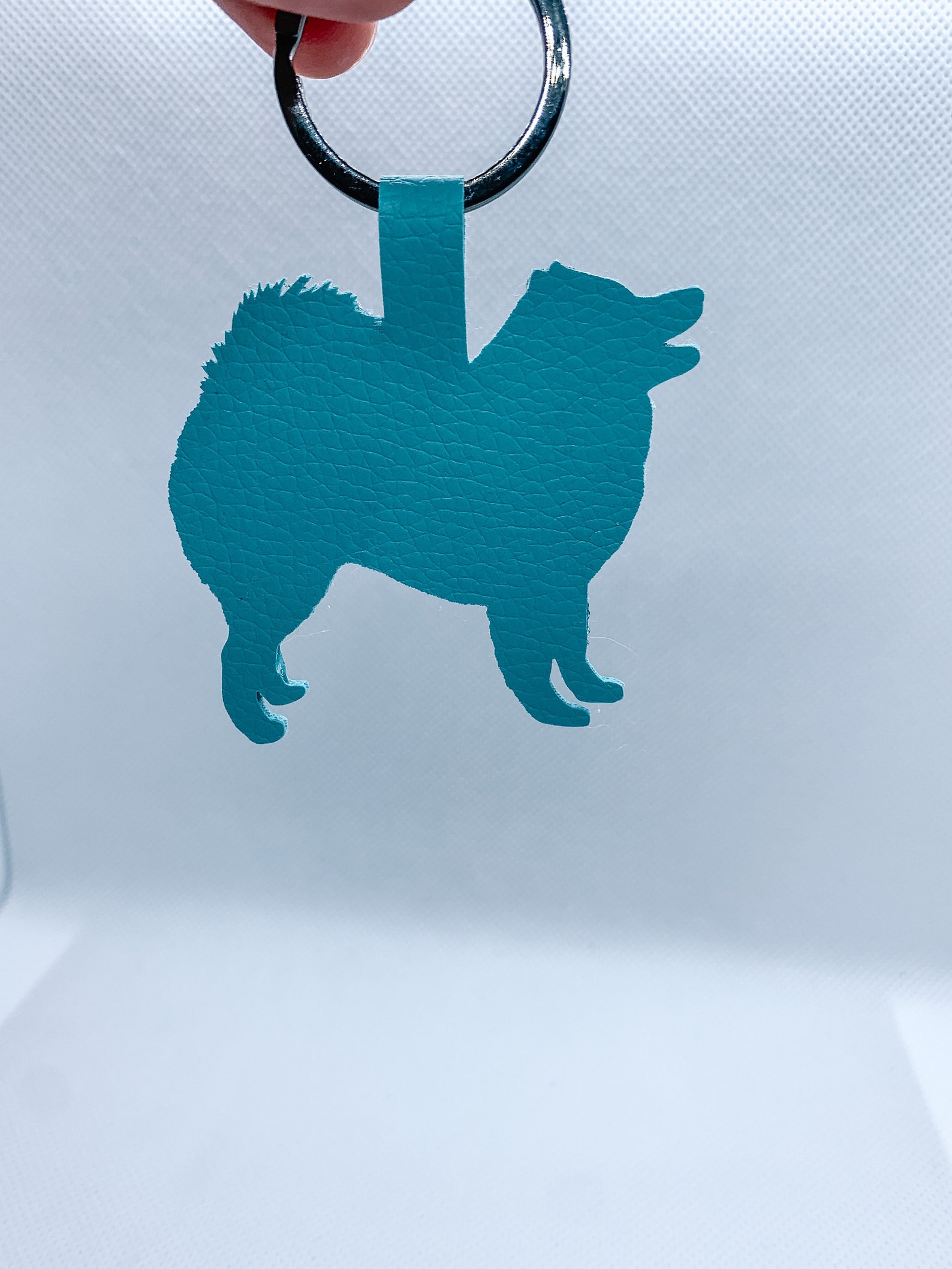 Faux Leather Dog Keychain Custom Dog Silhouette Keychain Etsy