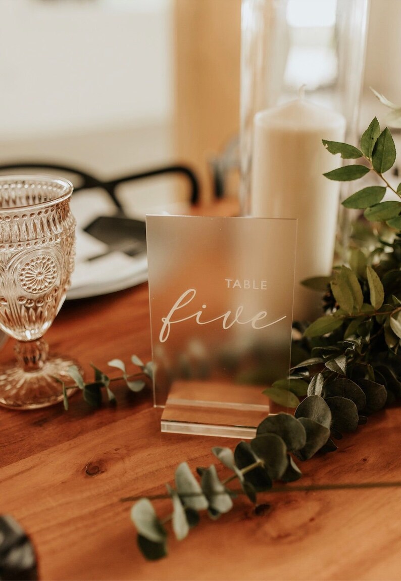 Custom Wedding Table Number Signs Acrylic Table Number Etsy