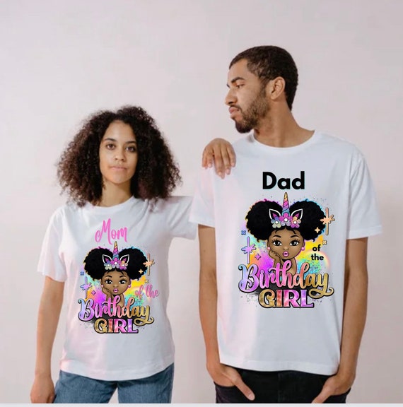 Black Unicorn T-Shirt - African-American Afro Girls Tee Black Unicorn T-Shirt - African-American Afro Girls Tee