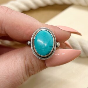 Silver rings for women, silver rings with stone, sterling silver rings for women boho, 925 silver ring, turquoise ring, size 9 ring women