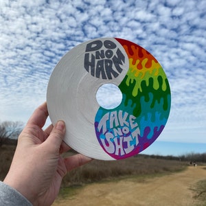 Rainbow Drip Yin Yang Mantra Mini Hand Painted 24 Record