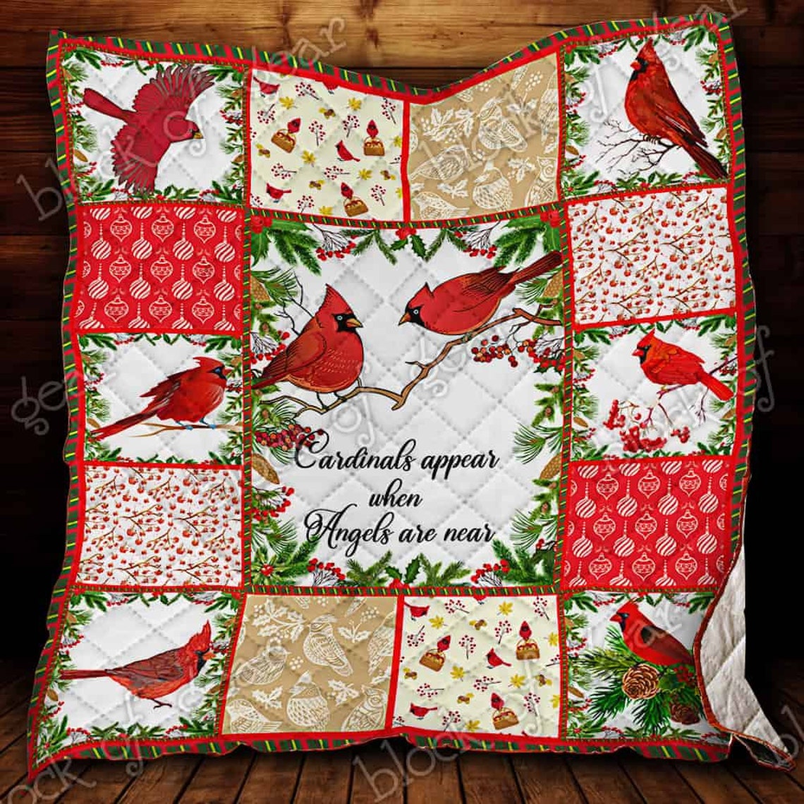 Cardinal Bird All Season Quilts Blanket Super King Queen Twin Etsy