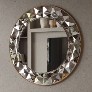 Round Mirror Gold Wall Mirror Decorative Mirror - Handmade Statement Decoration, Luxury Wall Accent for Living Room & Entryway, Home Decor