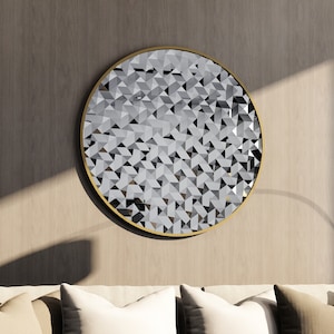 Decorative Round Mirror for Wall Décor, Bathroom Vanity Mirror, Handmade Wood Mirror for Living Room Decor, Interior Design, Statement Piece