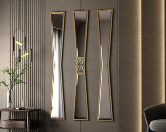 Full-length Mirror, Irregular Mirror, Entryway mirror, Home Décor, Irregular mirror, Vanity mirror, Narrow mirror, long mirror, Gold Mirror