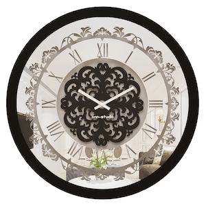 Modern Oversized Wall Clock for Living Room or Kitchen - Square Vintage Design, Large Black Wall Clock with Silent Roman Numerals - Retro