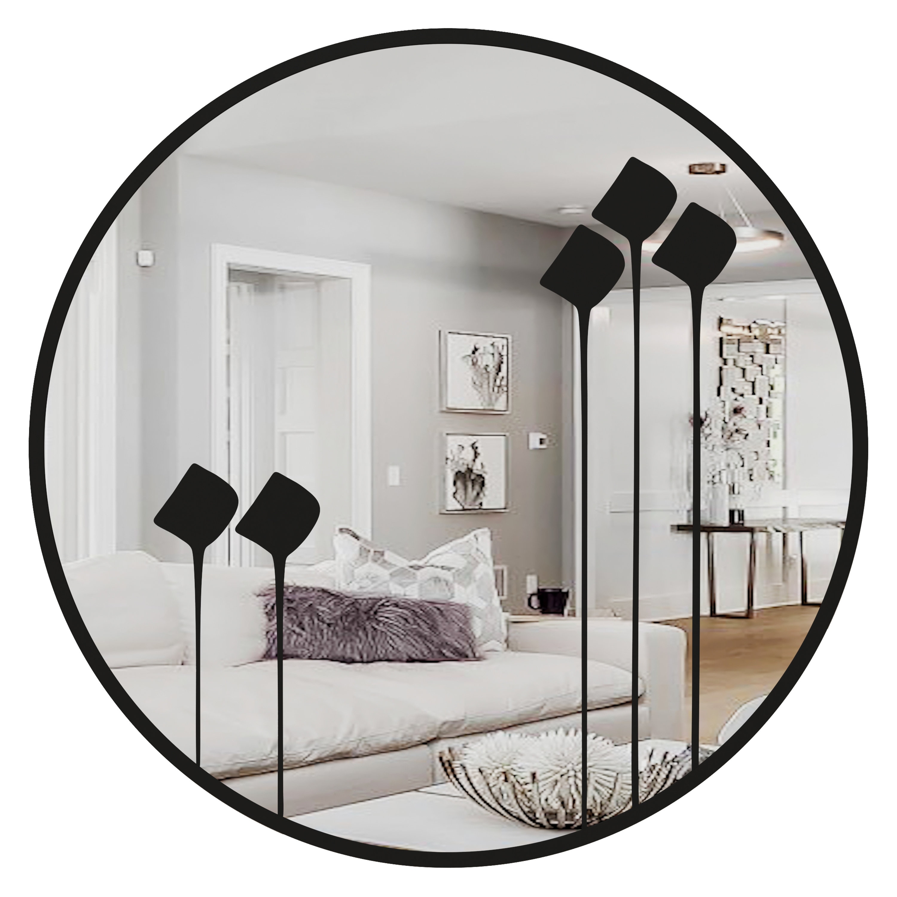 Circle Mirror Wall Decor, Small Brown Round Mirror, Makeup Wood Frame Mirror,  Vanity Circular Mirror for Wall, Walnut Colour Mirror 